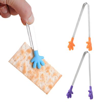 Mini Zange Servierzange Edelstahl Handflächenform Speisezange