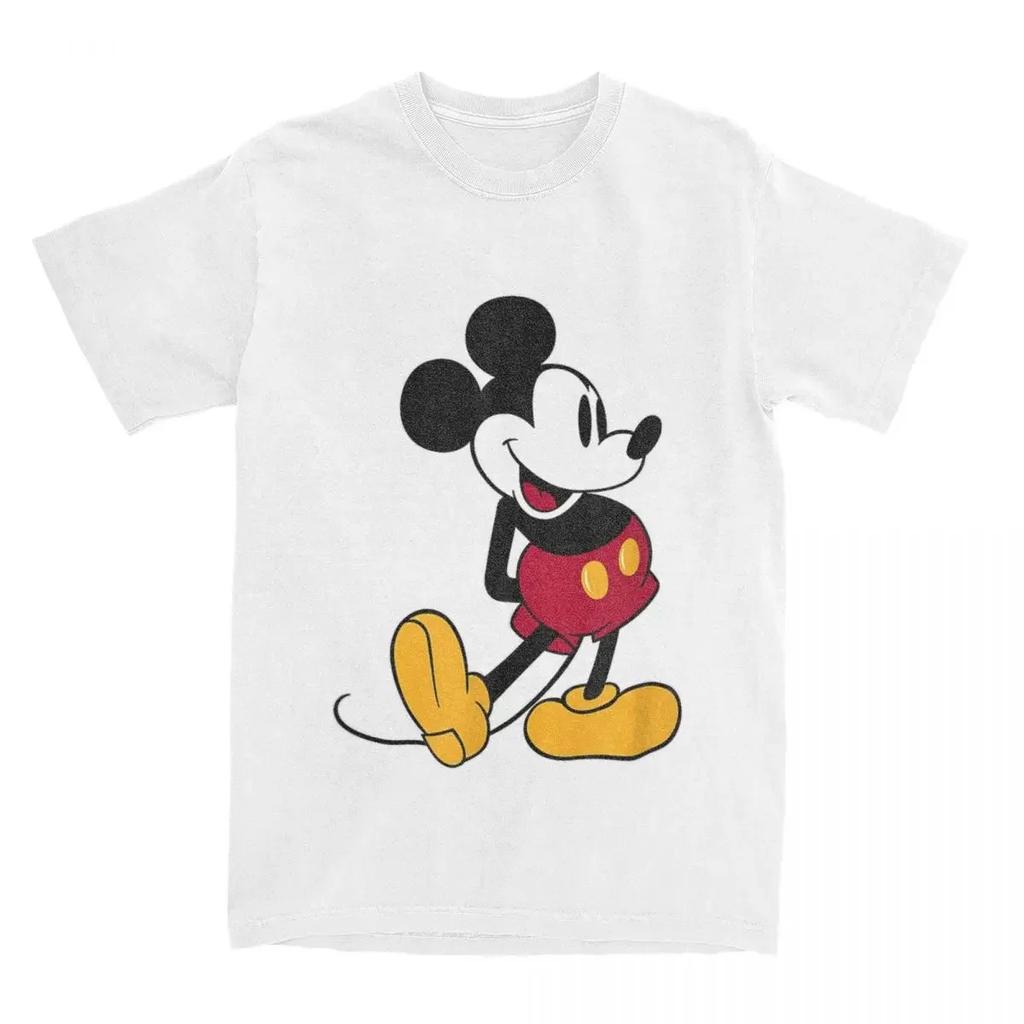 Mickey Mouse Cartoon Shirt Accessories Men Women's Pure Cotton Creative Kawaii Tee Shirt Short Sleeve Tops All Seasons#Color