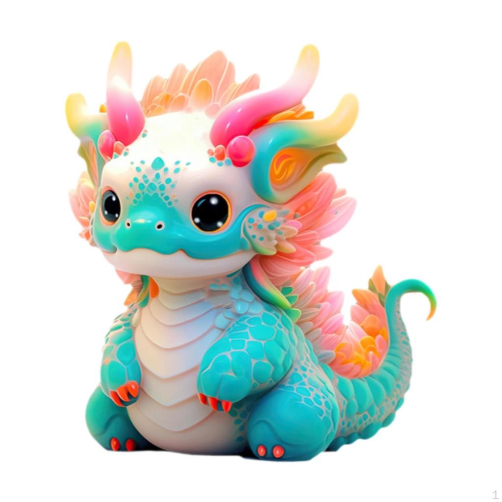 Dragon Figurine Resin Sculpture for Home Accent Tabletop Display