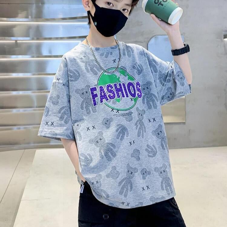 Boys' Short Sleeved T-shirts Children's Summer Clothes Boys' Cool and Handsome Cotton Baby Tops