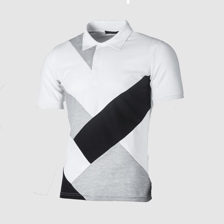 Digital 3D Printed Men'S Polo Shirt Men'S Casual Splicing Color Short Sleeve Shirt