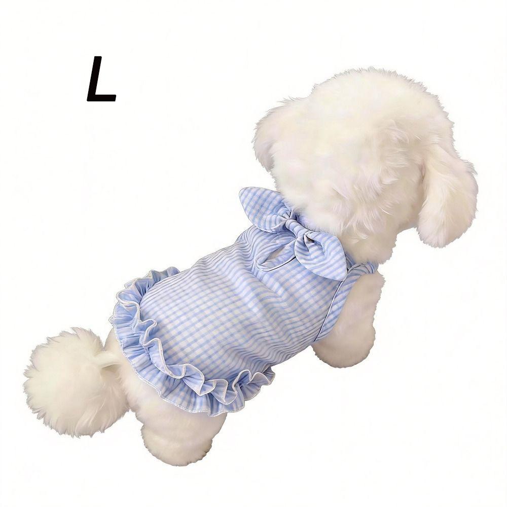Rüschenrand Haustier Hundekleid Leicht Atmungsaktiv Haustierkleid Hundegeschirr Weste Frühling Sommer