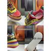 Spring Autumn New Women Colourful Sneakers High Platform Shoes Heels Chunky Casual Dad Shoe Genuine Leather Thick Bottom Fashion