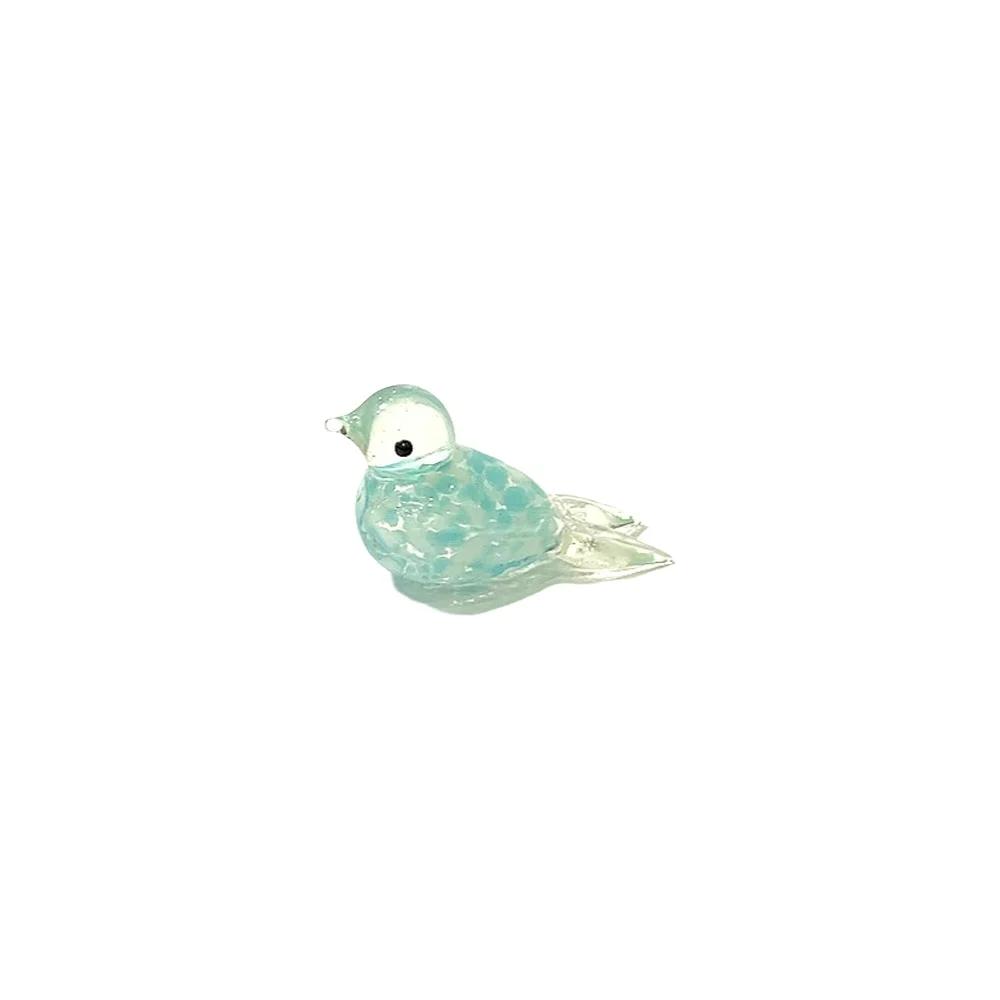 Handgefertigte Mini-Glasvogel-Figur Bunt Niedlich Kleines Tier-Ornament Innenbereich Zuhause Schreibtisch Feengarten Bonsai-Pflanzgefäß Dekorationszubehör