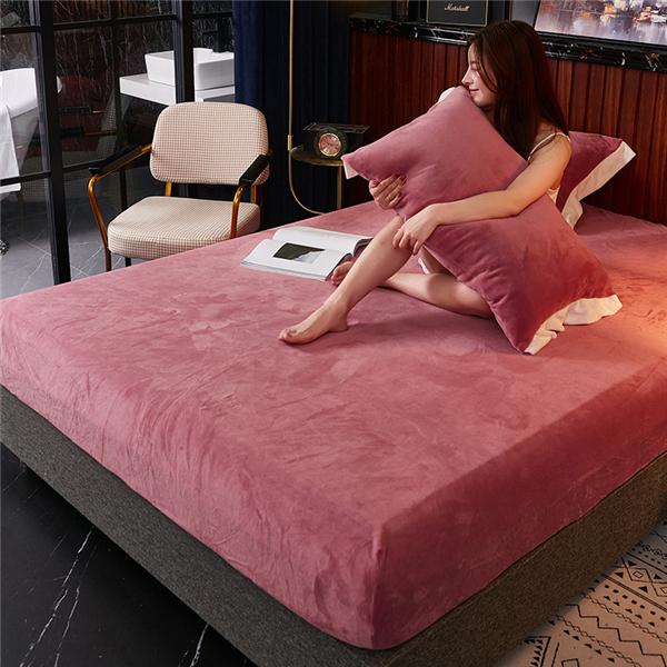 2024 invierno cálido franela Lisa banda elástica sábana ajustable Funda protectora de colchón Super suave acogedor tamaño King sábanas de cama doble