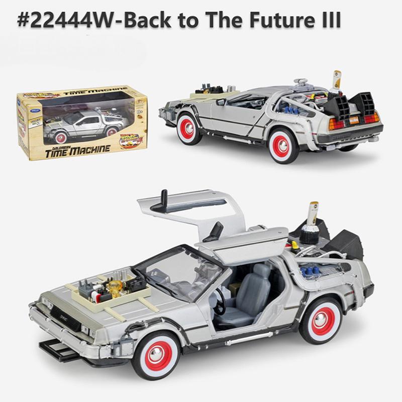 Spot 1/24 Back To The Future 3 Time Machine Miniature Simulation Car Model Scene Matching Ornaments Festival Gifts Collectibles