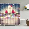 Merry Christmas Santa Claus Shower Curtain Xmas Present Bathroom Shower Curtains Fabric Waterproof Polyester Bathroom Curtain