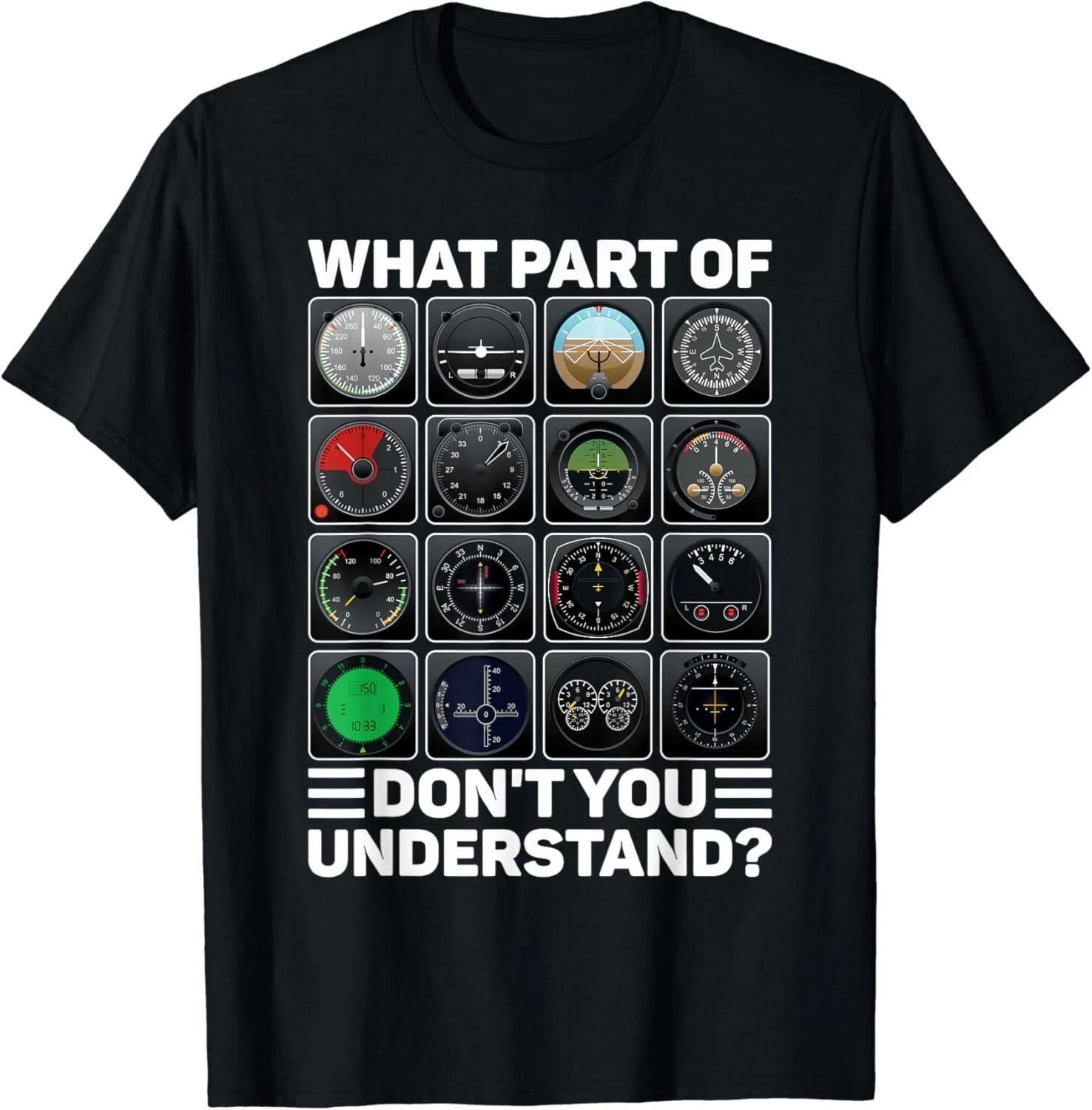 Airline Aircraft Airplane Pilot Tools Instruments Indicators Gift Unisex T-Shirt M