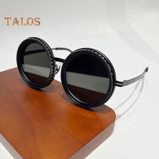 1-9 Gears Adjustable Tint Sunglasses for Men Round Polarized Sunglasses with ND Filter Lenses UV400 Shady Fishing Glasses