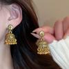 Retro ethnic style round hollow earrings Bohemian temperament elegant earrings niche fashion light luxury earrings women
