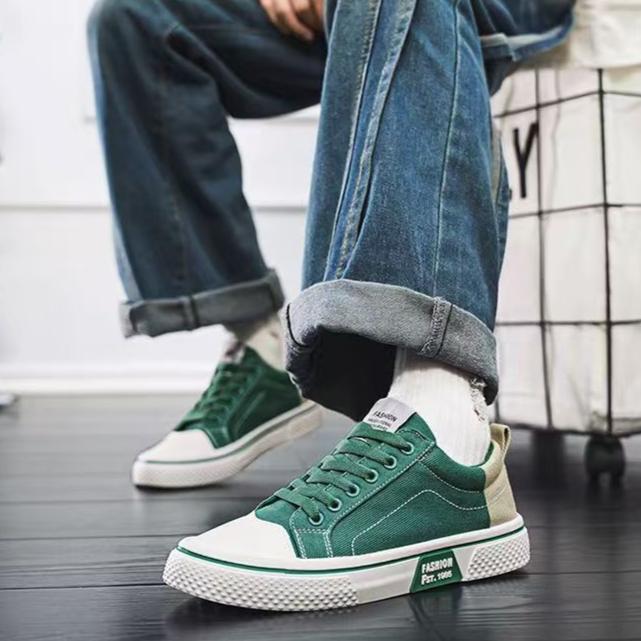 Men's Breathable Fabric Casual Canvas Shoes,Low Top Lace Up Outdoor Sneakers,Fashion Slip On Shoes.