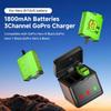 PALO 1800mAh Battery For GoPro Hero 8 7 6 5 Li-ion Battery Pack Motion Camera Battery Storage for GoPro Hero8 Rechargeable Batteries