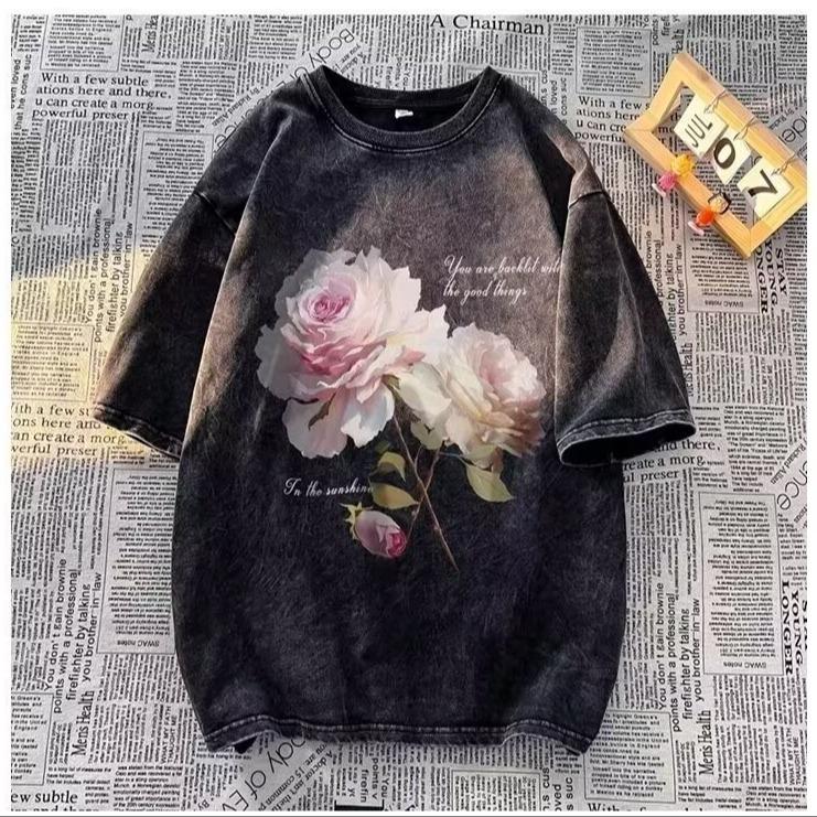 Men's Loose-Fit Vintage Washed Distressed T-Shirt