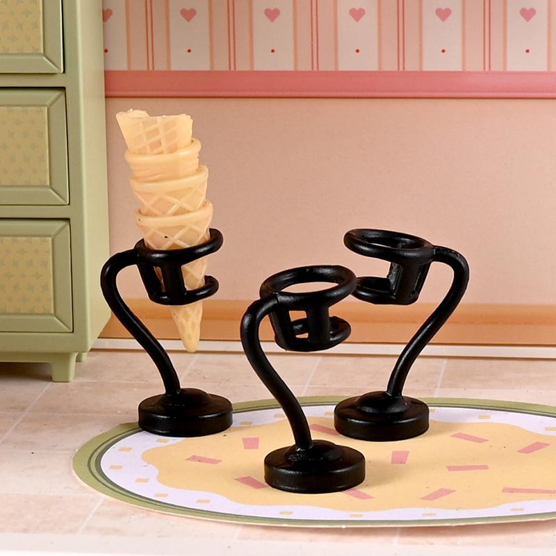 Miniature Ice Cream Stand Ice Cream Cone Holder Model Decor Toy Dollhouse Accessories