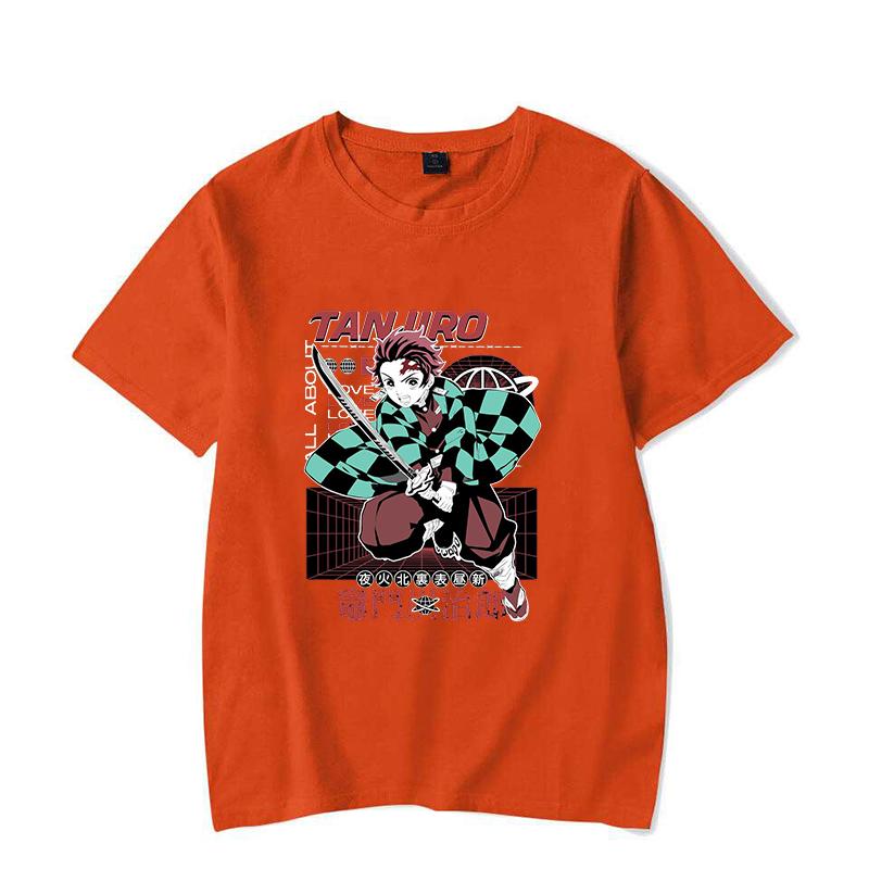 New Aniem T Shirt Kamado Tanjirou Print T-shirt Unisex Summer Casual O-neck Lady Female Clothing Short Sleeve Tees