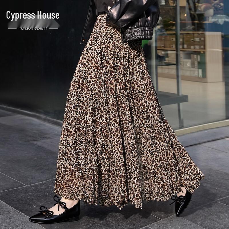 Длинная юбка Cypress Lane с леопардовым принтом и высокой талией M