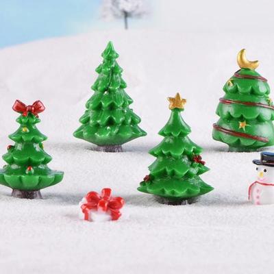 Miniature Christmas Village Tree Decoration Santa Claus 2026 New Year Home Retro Decor Snowmen Elk Sled Gift 2025 Xmas Craft Box