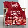 Arsenal Customize Text Blanket Multi-purpose Personalized Blanket Comfortable Versatile for Bed Seaside Home Decor Picnics All-Season Use