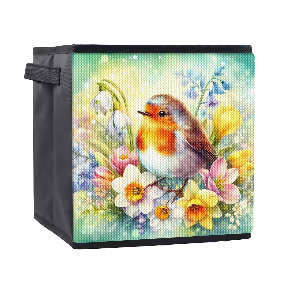 

The Bird on The Flower 5D Diamond Painting Storage Basket Full Round Drill Mosaic Diamond Embroidery Cross Stitch Kits Home Decor Home Decor 25cmx25cm