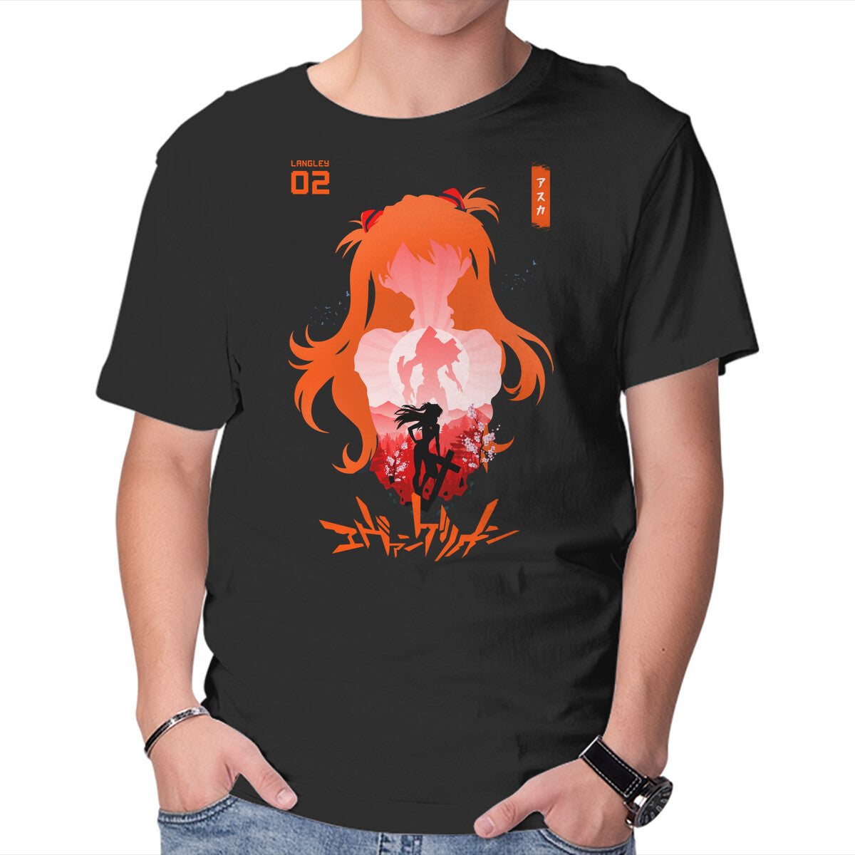 Unisex Crew Neck T-Shirt Eva 02 Graphic Short Sleeve Casual Tee XL
