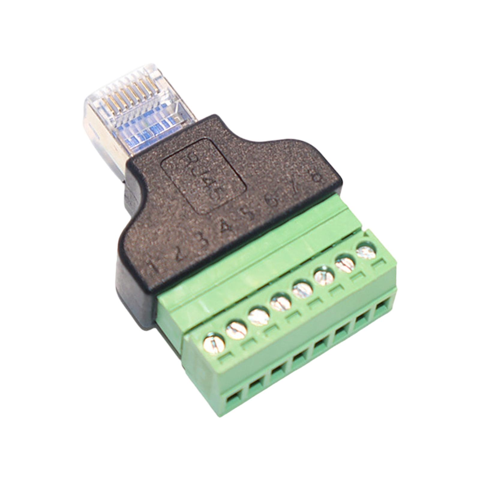 

RJ45 Male to 8Pin Terminals Block Adapters Shielded Solderless Ethernet Connectors for DIY Cable Connections in Home Office Networking 1