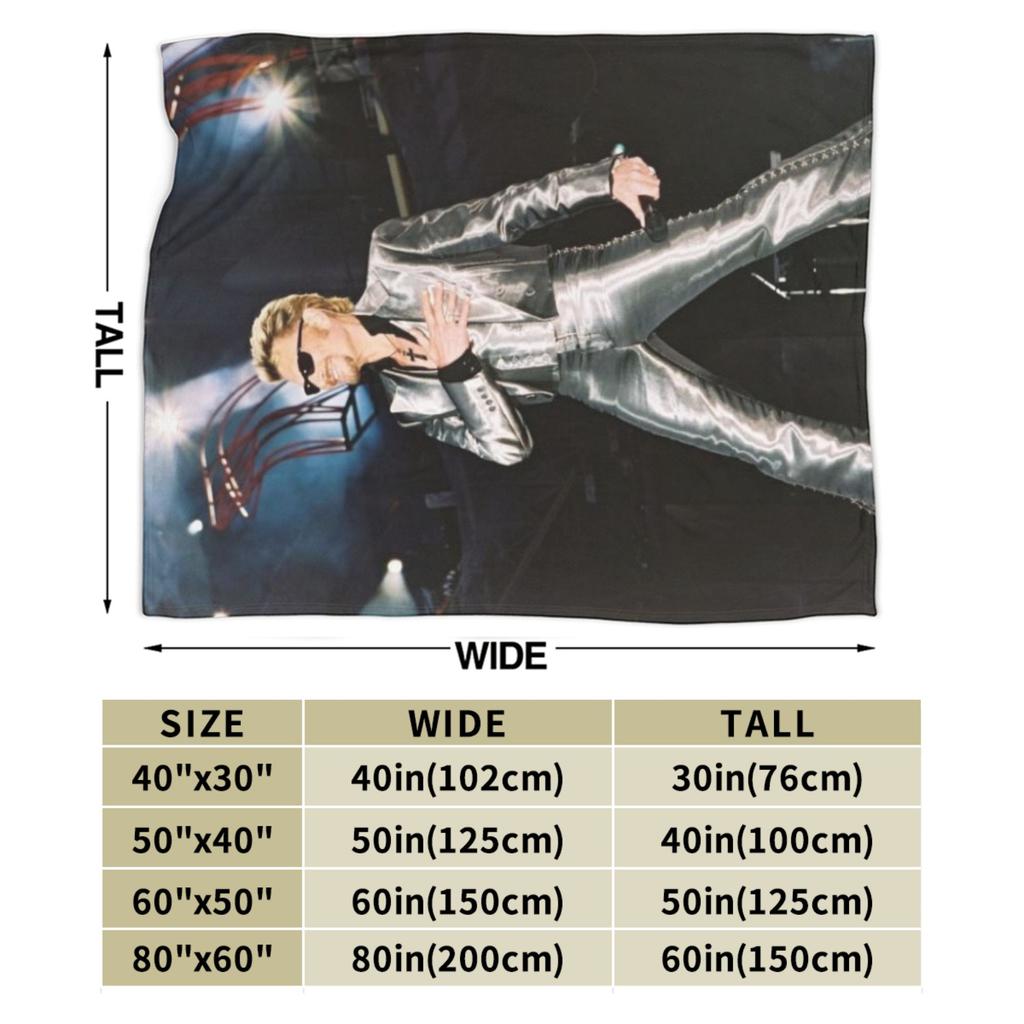 Super Soft Johnny Hallyday Rock legend Throw Fashion Blanket Premium Fleece Flannel Lightweight Bed Fashion Blanket Warm Plush Fashion Blank