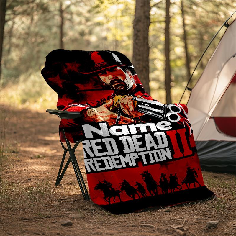 Personalized Custom Name Blanket - Red Dead Redemption Print Design,Blanket for Sofa,Bed,Travel,Camping - Soft and Warm, Great Gift