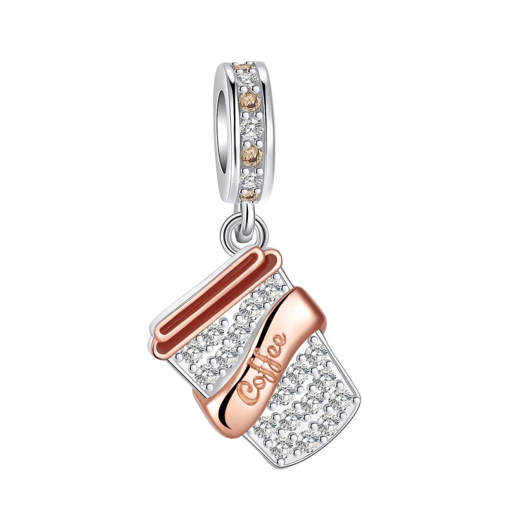 Classic Coffee Cup Charm Bead Components Tea Cup Bead Components Compatible With Authentic Original Bracelet High Quality Fine Jewelry Necklace