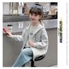 2025 Spring/Autumn Girls' Cartoon Print Hooded Coat - Stylish Korean Design for Medium & Large Kids