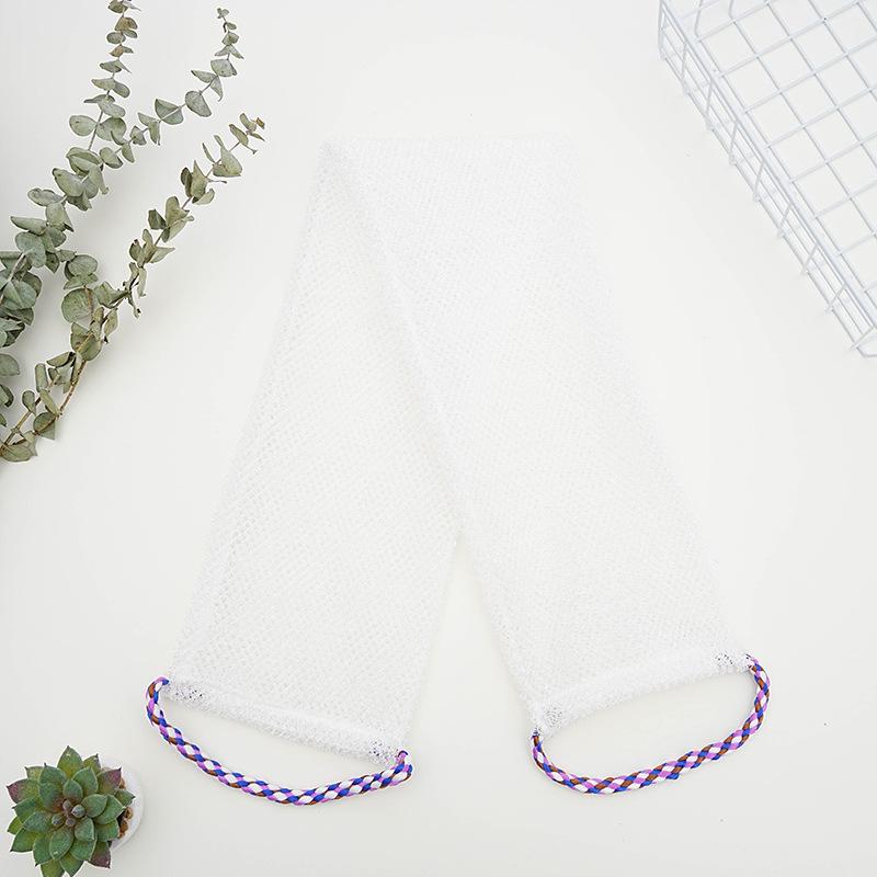 Rede de Banho de Bucha de Camada Dupla e Toalha Esfoliante para Costas para Homens e Mulheres - Corda de Sauna, Raspador de Lama, Removedor de Manchas