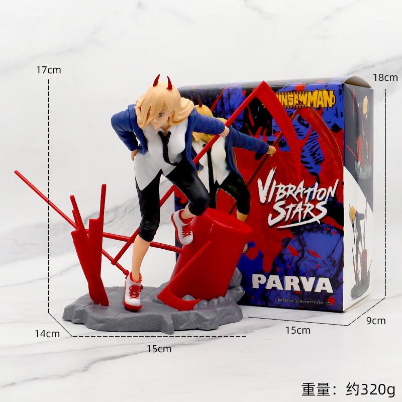 17CM Anime CHAINSAW MAN Figure POWER Cool Bent Over Scene Desktop Model Toys Gifts Collection Decoration Ornaments PVC