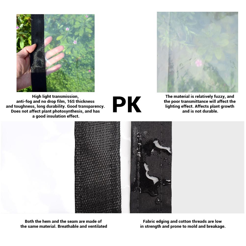 Transparent Balcony Rain Cover 2x1m Thick Plastic Film for Plants Windproof Bird Proof with Rope