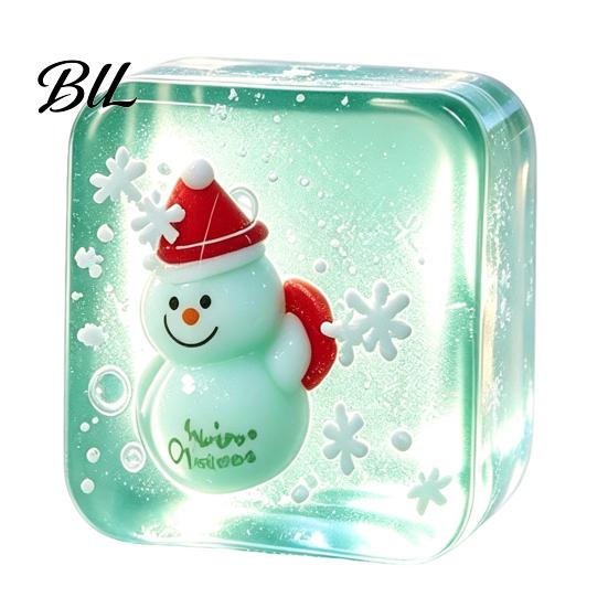 Hand Therapy Squeeze Balls Christmas Clear Cube Toy, Santa Claus Stress for Anxiety Relief Sensory Toys Reduction, Relaxation Ball Xmas Gift Toy