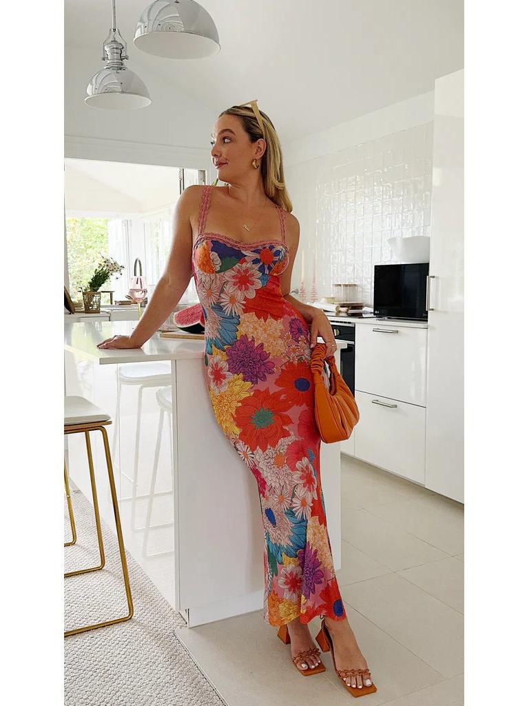 Summer Floral Off-the-Shoulder Spaghetti Strap Dress for Women 88197