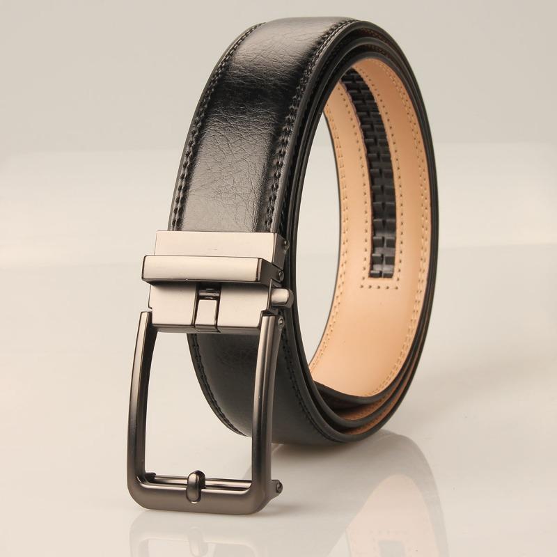 

Мужской ремень, натуральная кожа, молодежный деловой повседневный ремень из коровьей кожи с автоматической пряжкой 105-110cm