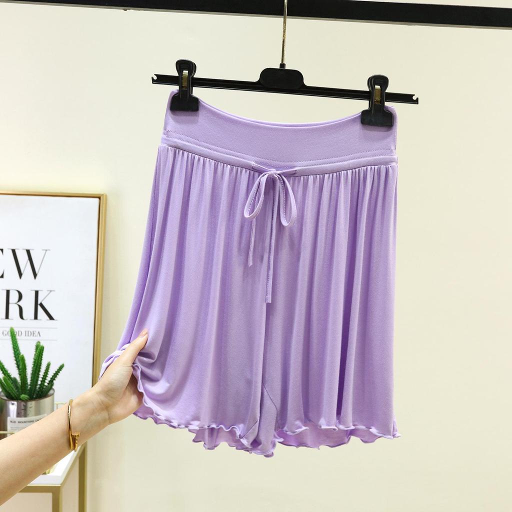 Women's Modal High-Waisted Lace-Up Summer Pajama Shorts