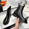 Fashion Fur Booties Chelsea Black Ankle Boots for Women On Promotion High Quality New Rock Footwear Woman Short Shoes Chic and Elegant