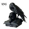 Dark Culture Gift for Him Black Raven Skull Statue, 3D Printed Gothic Crow Figurine Desk Halloween Table Decor Shelf, Spooky Art Collectible Sculpture