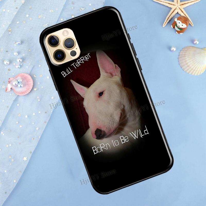 Bull Terrier Dog Puppies Case For iPhone 13 Pro Max 12 Mini X XR XS Max SE 2020 8 7 Plus 11 Pro Max Phone Cover