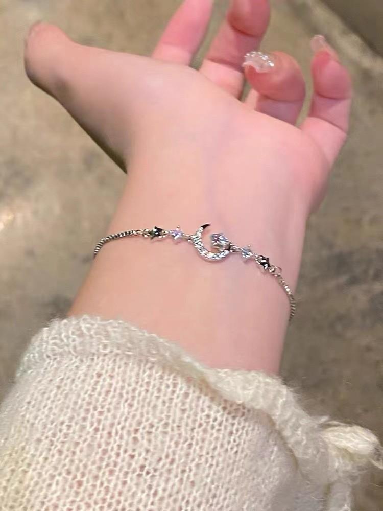 Star Moon Sophisticated Zircon Bracelet For Women Fashionable Chic Jewelry