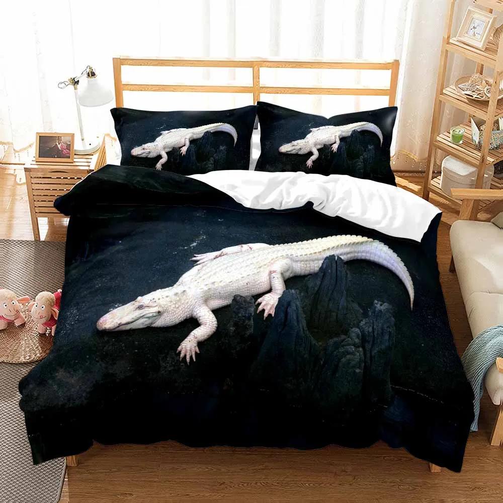 Crocodile Duvet Cover Sets 2 Person Print Turtles,Dolphins King Size Bedding Set 3d Bed Linens Bamboo Fiber Ropa De Cama 240x220