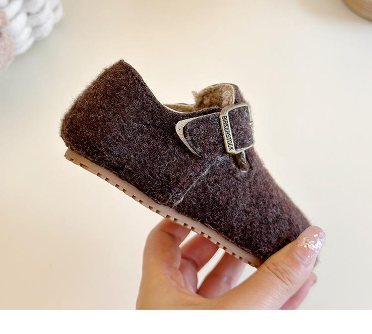 Birkenstock Winter 2025 Girls' Velvet Fur Shoes - Soft Sole, Thickened for Boys & Girls