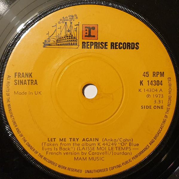 7inch Record FRANK SINATRA - Let Me Try Again K14304 Reprise Records 1973 UK Jazz Used