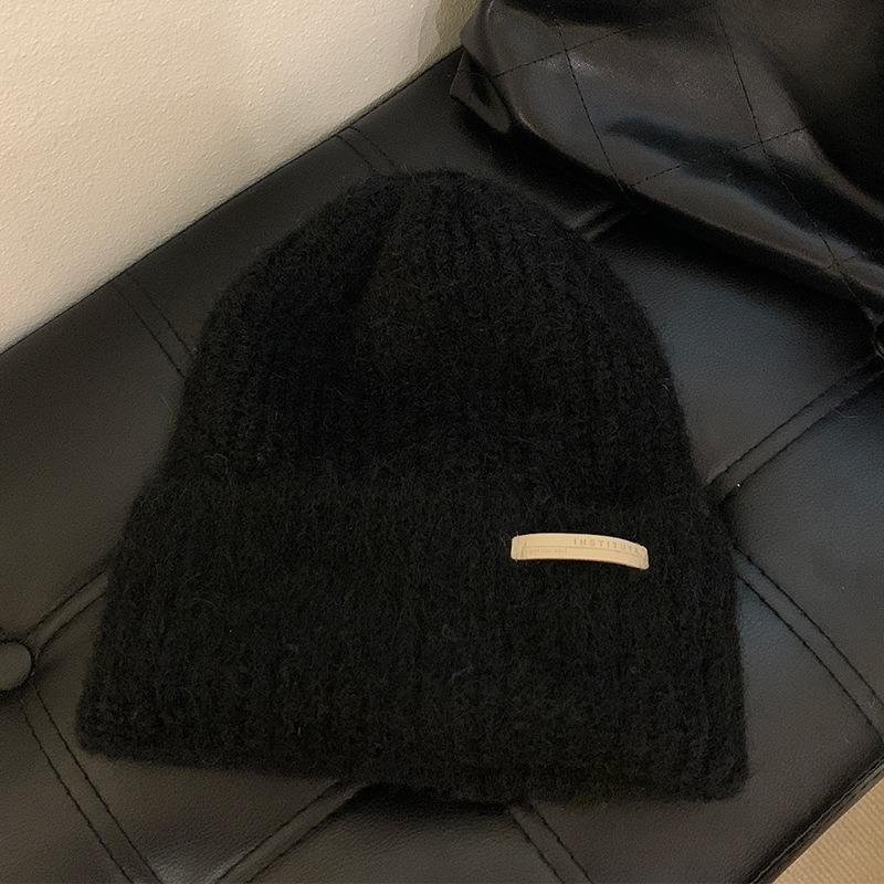 Wool Containing Autumn Winter Yarn Pile Hat Big Head Circumference Versatile Casual Cold Hat Warm Hat Ear Protection Knitted Hat