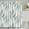 Simple Patterned Printed Shower Curtain, Made Of Polyester Fabric Machine Washable, With Hooks, Suitable For Bathroom Decoration