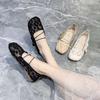 New Foldable Ballet Flats Women's Lace Embroidered Mesh Shoes Ladies Light Elegant Dress Loafer Woman Breathable Mary Jane Shoes