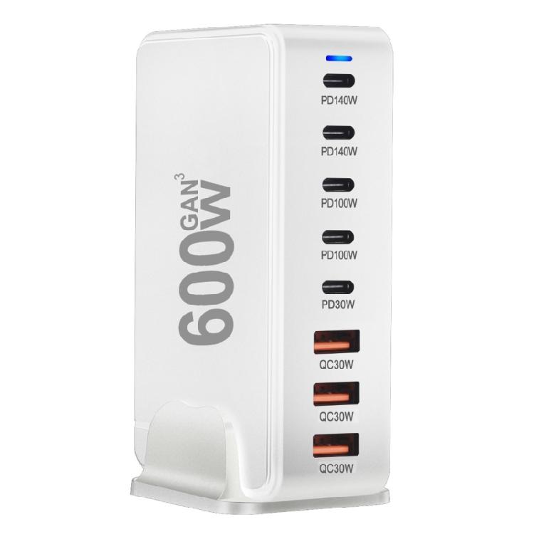 600W USB C Fast Charging Station 8 Port Power Adapter with 5 USB C and 3 USB A for Efficient Multi Device Charging