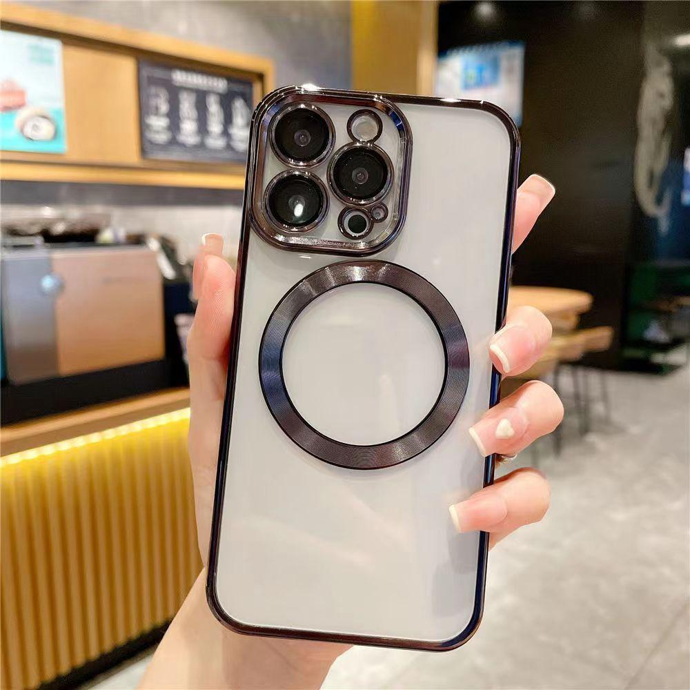 

Iphone16 Гальваническое Магнитное Притяжение Подходит для 16E Полностью Обернутая Прозрачная Лента Пленка для Объектива 15 Apple 14 Чехол для Телефона Max Apple 16E чёрный