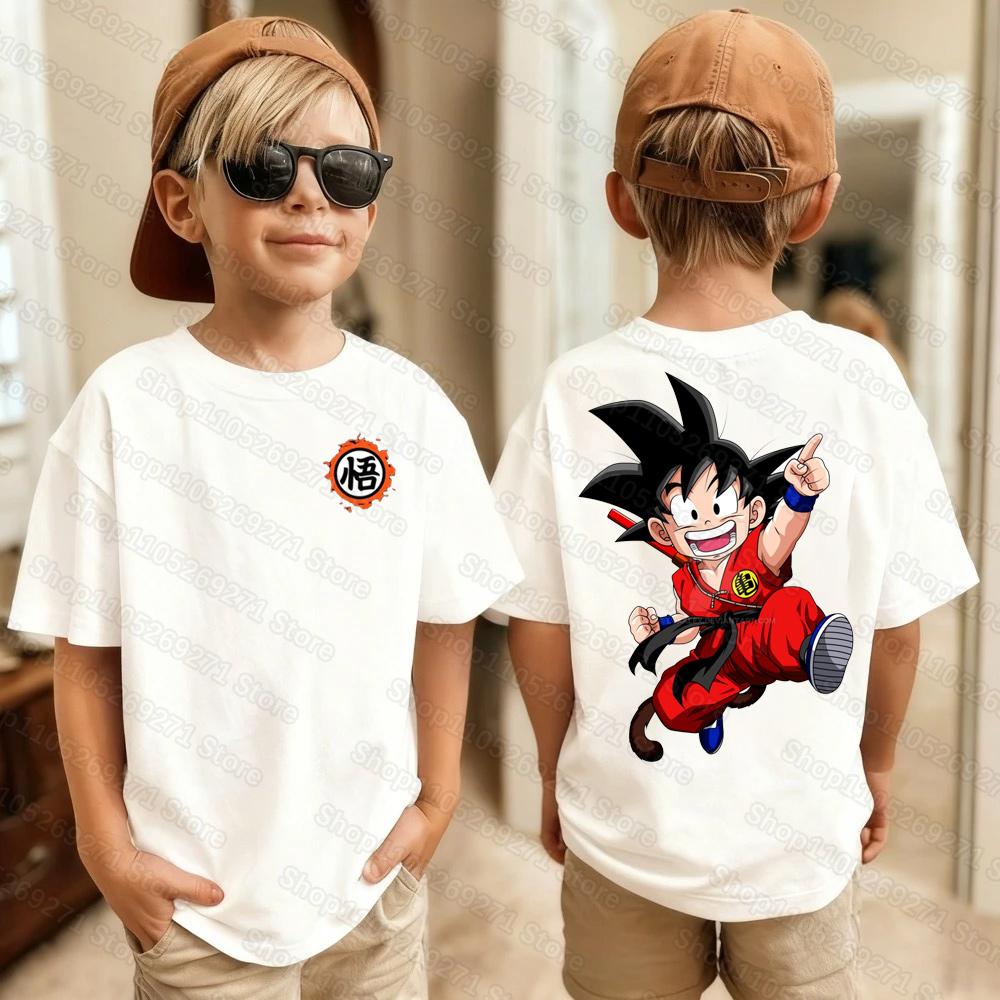 Anime Dragon Ball Kids Tshirt Son Goku Cute Cartoon Print Summer Boys Girls Loose Breathable Short Sleeve Clothing 312Y 110
