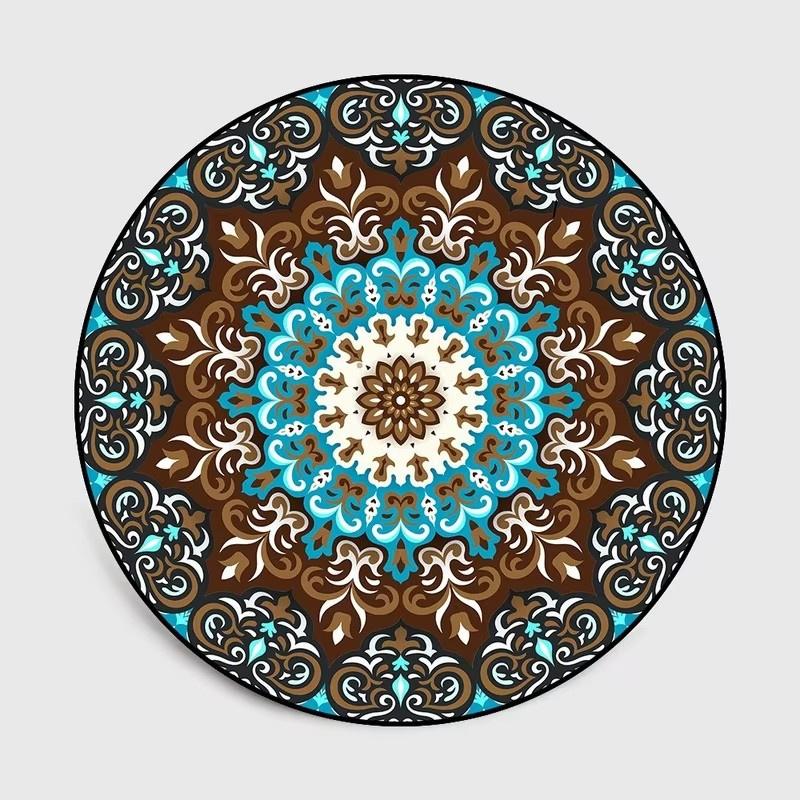 Bohemia Mandala Round Carpet Living Room Geometric Ethnic Flowers Circle Rug Bedroom  Anti-slip Vintage Floor Mat Home Decor